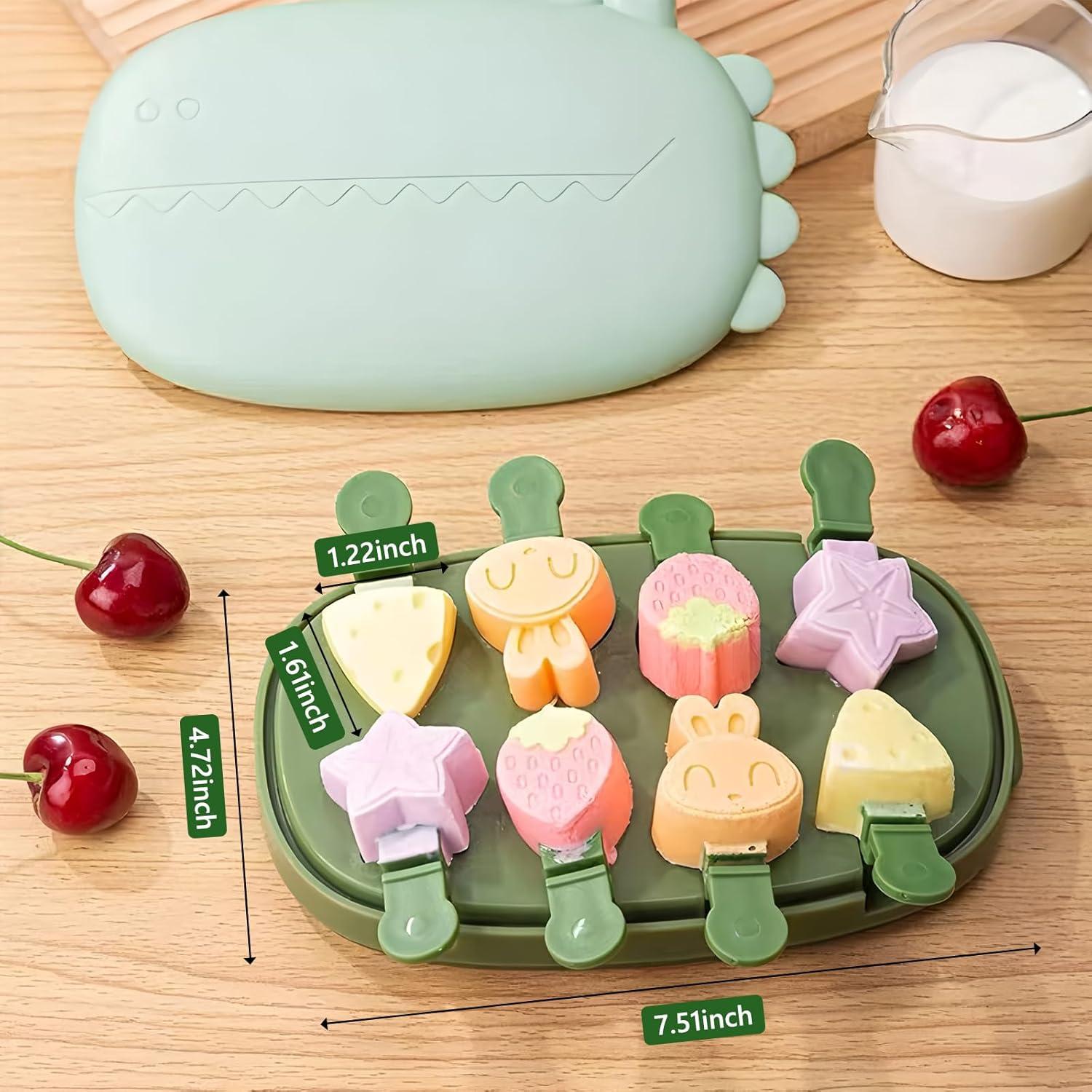 Molde de Paletas de Silicona ACUDUDOMA Verde 8 Piezas