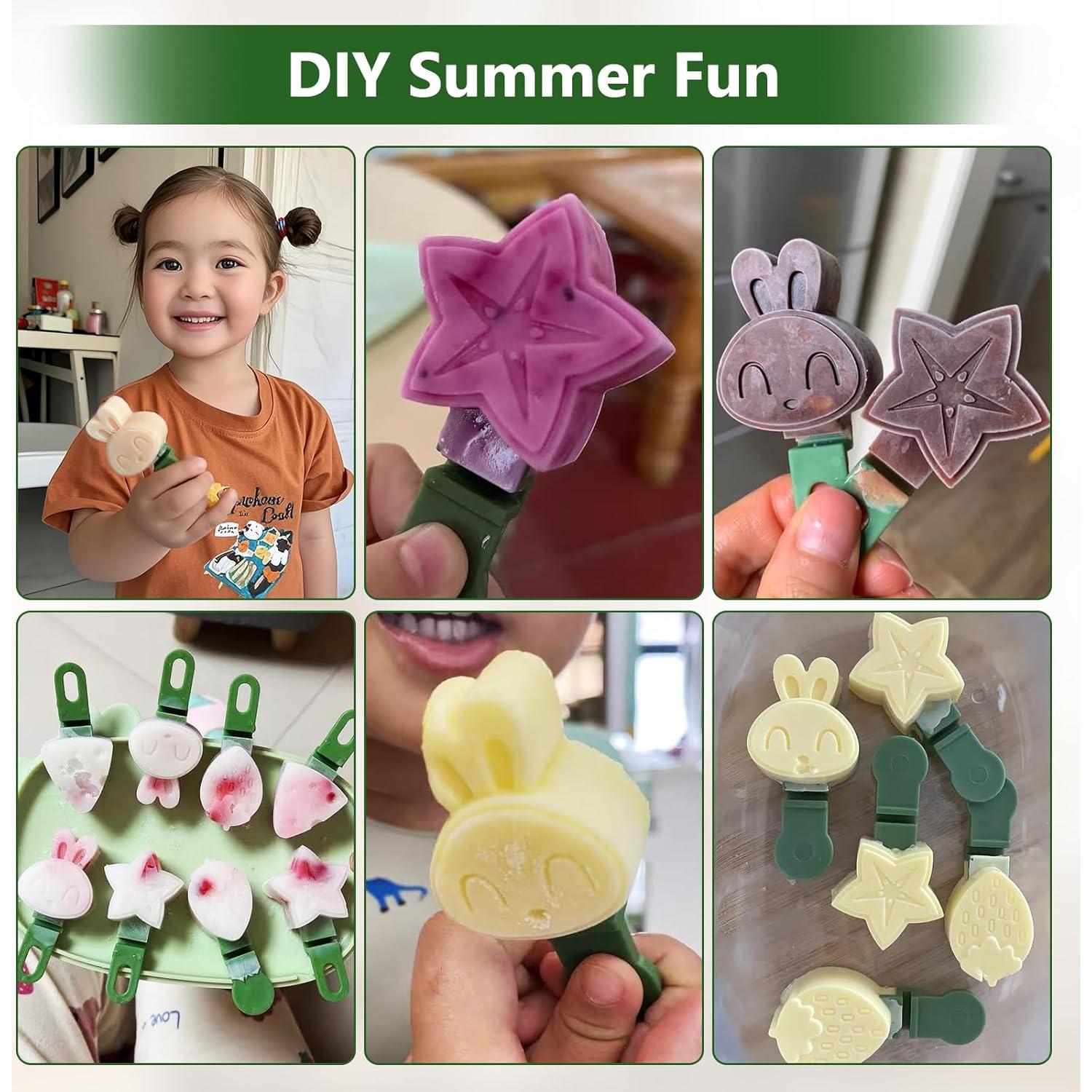 Molde de Paletas de Silicona ACUDUDOMA Verde 8 Piezas