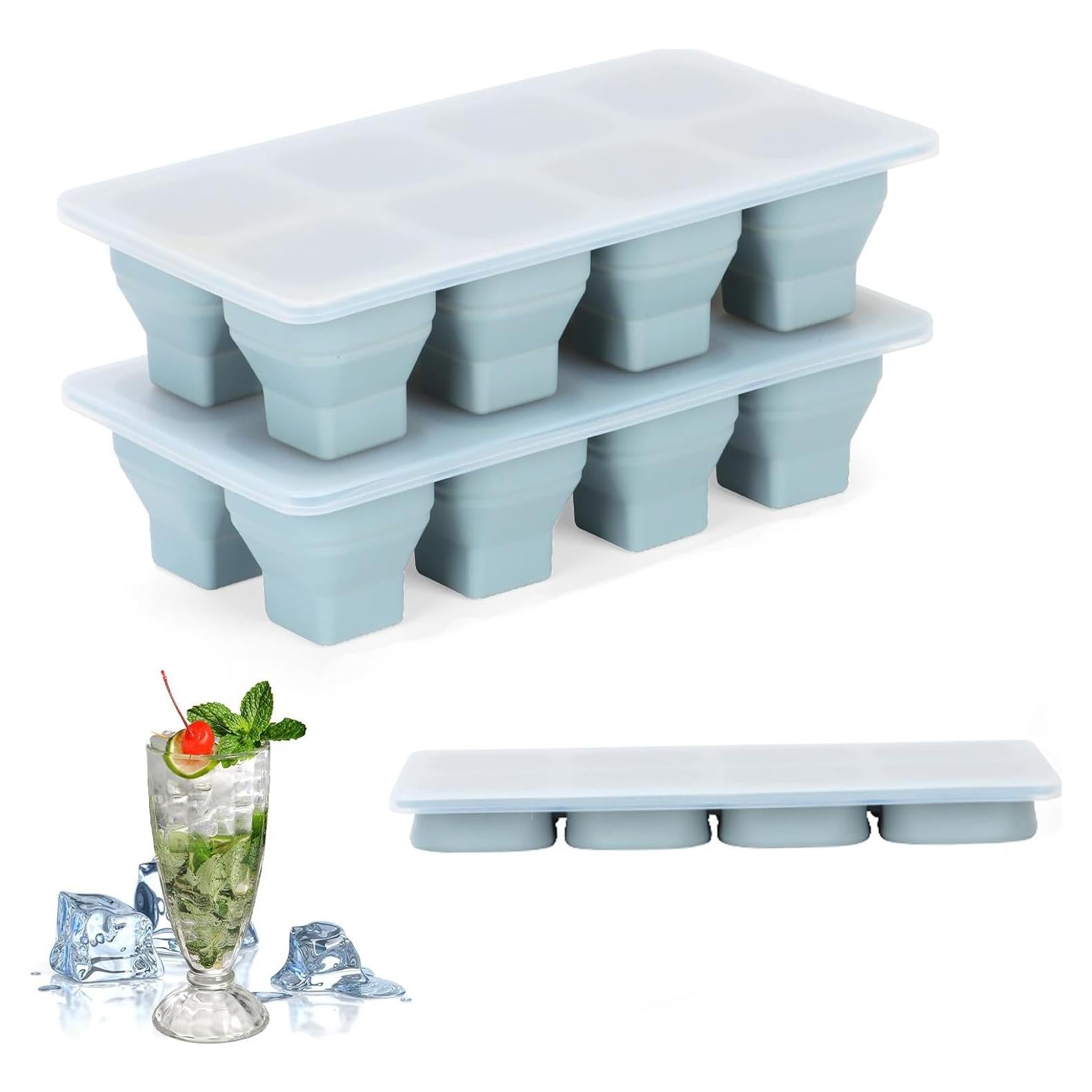 Bandejas de Hielo Plegables Lonxfei con Tapa - 2 Piezas