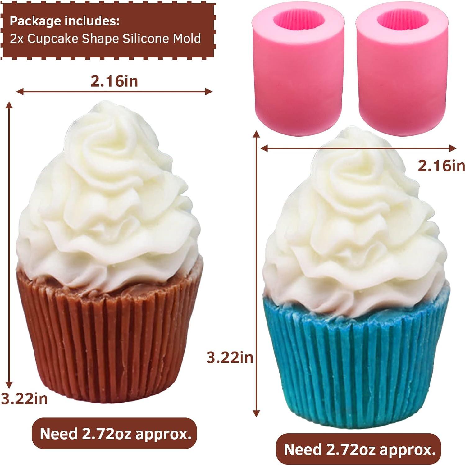 Molde de Silicona Wehous 2PCS para Jabón y Vela Cupcake