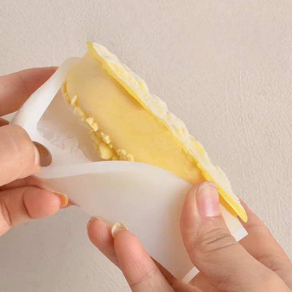 Moldes de Helado Floral 3D HannaFires - Silicona DIY con Palitos