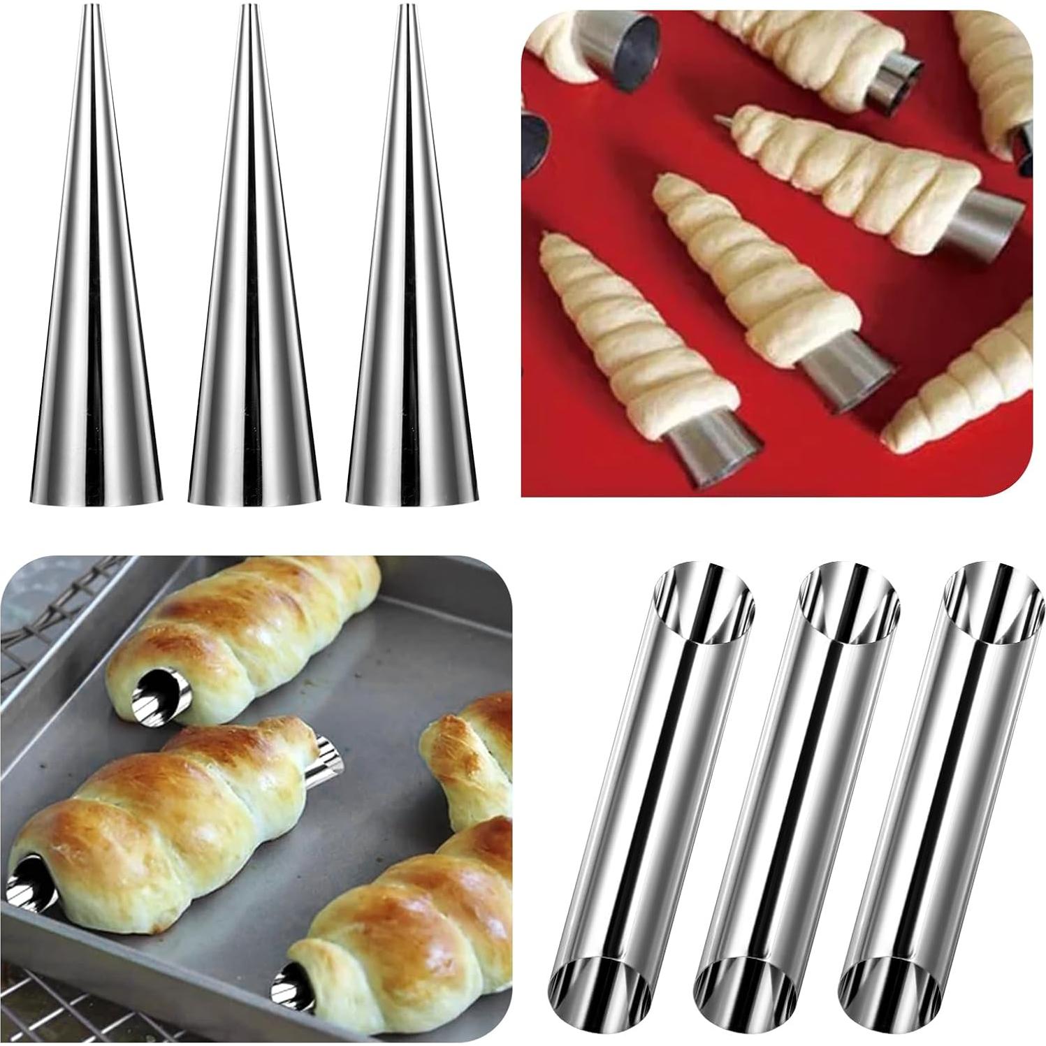 Kit de Moldes para Cuernos de Crema HOFURME 21 Piezas Acero Inoxidable