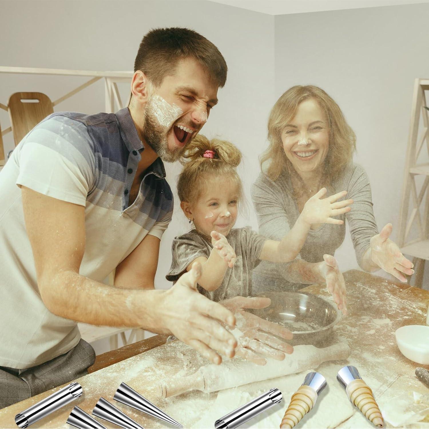 Kit de Moldes para Cuernos de Crema HOFURME 21 Piezas Acero Inoxidable