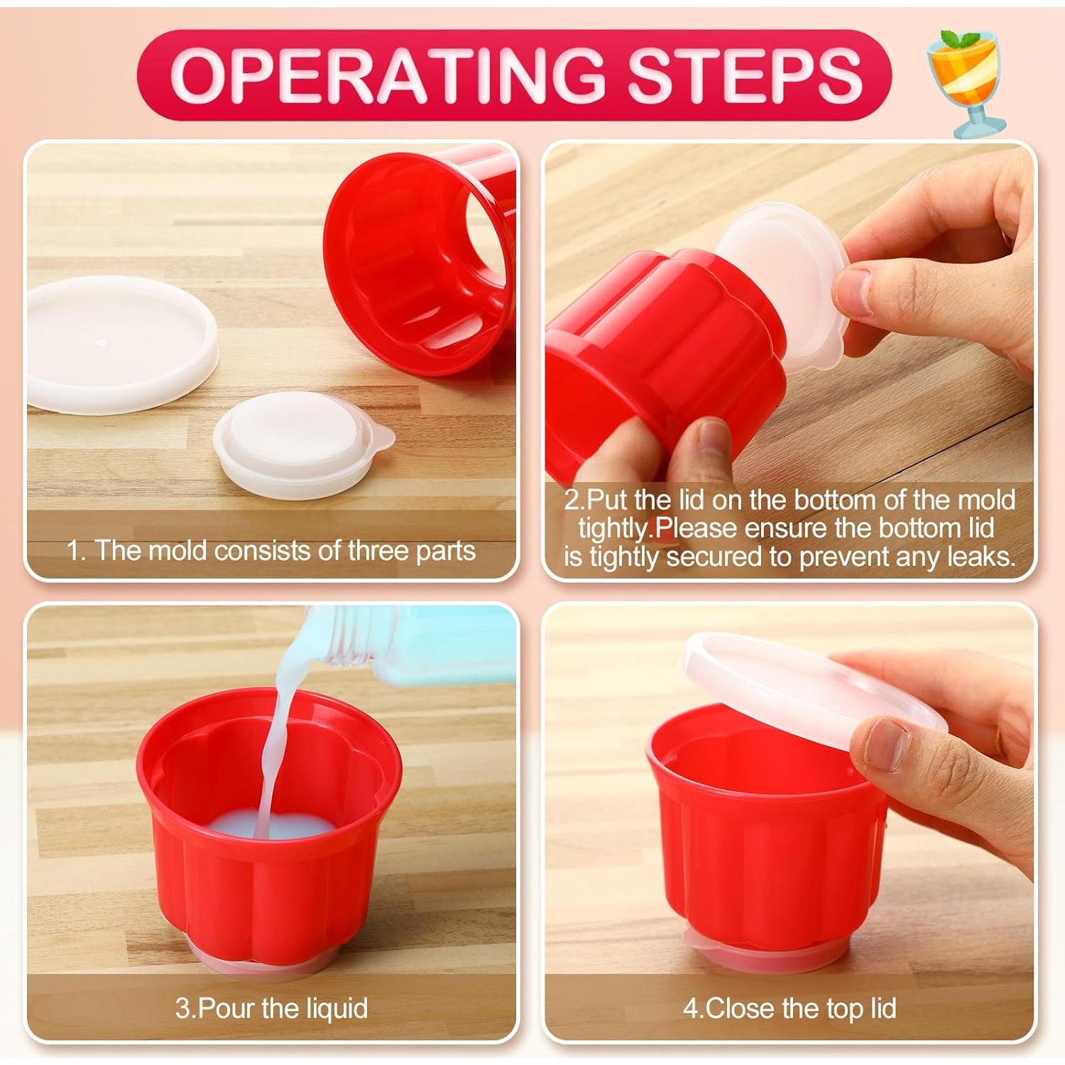 Paquete de 8 tazas de postre LOYIM con tapa - 10x10 cm