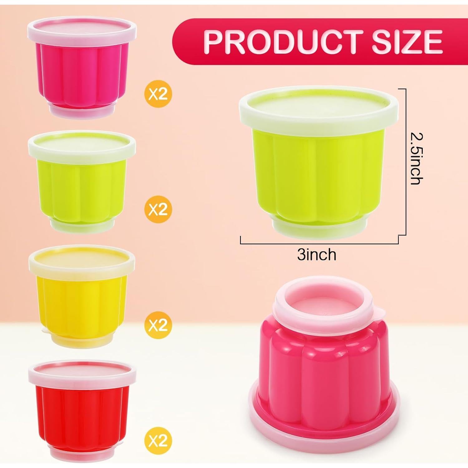 Paquete de 8 tazas de postre LOYIM con tapa - 10x10 cm