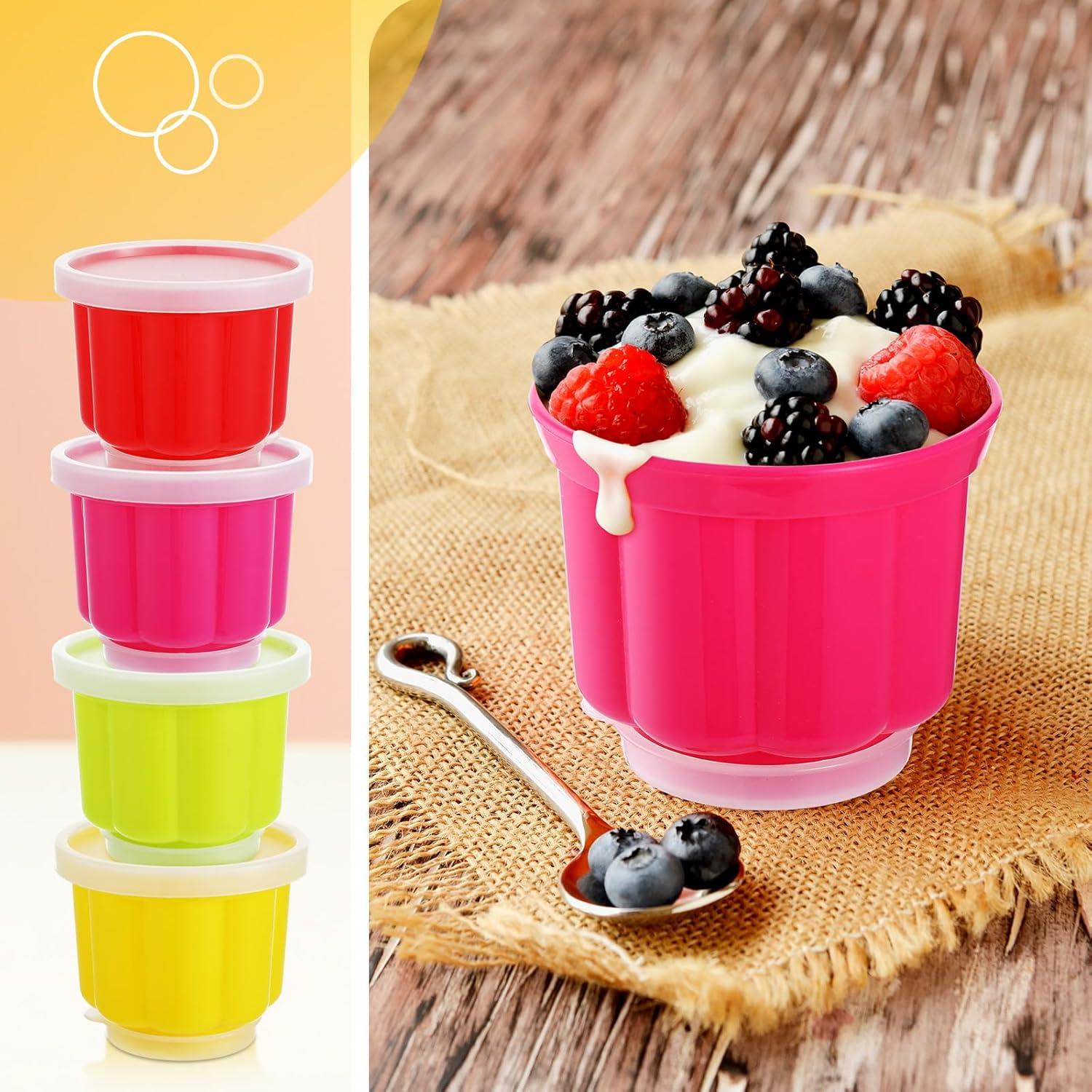 Paquete de 8 tazas de postre LOYIM con tapa - 10x10 cm