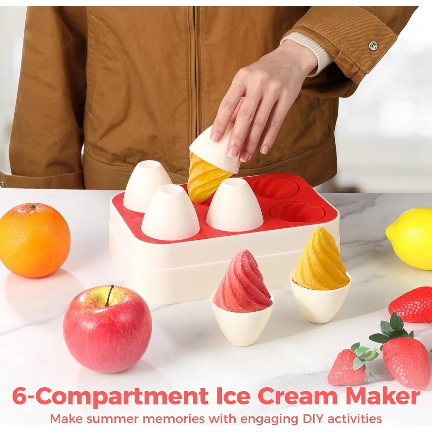 Moldes de Paletas de Silicona Homaisson 6 PCS 59 ml Cono Rojo