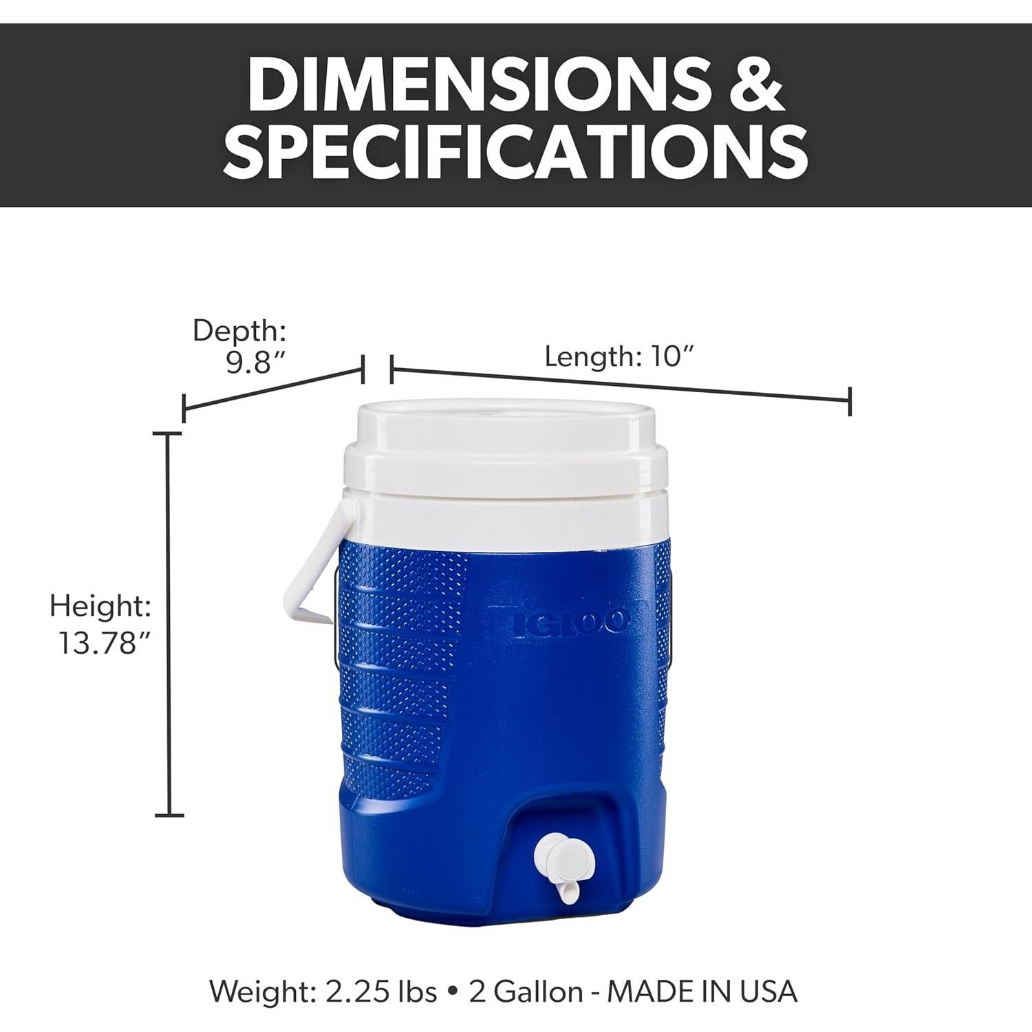 Enfriador Deportivo Igloo 2 Galones Aislado Azul 7.6L