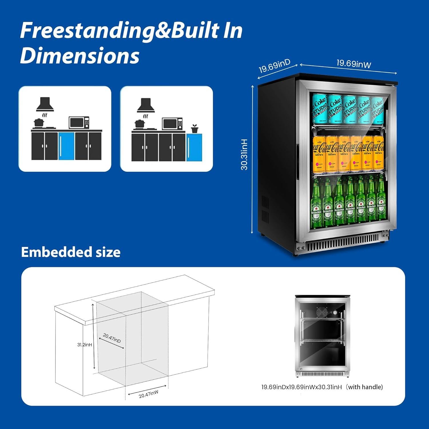 Refrigerador Bajo Mostrador Advanics AD-88F 120 Latas 50cm