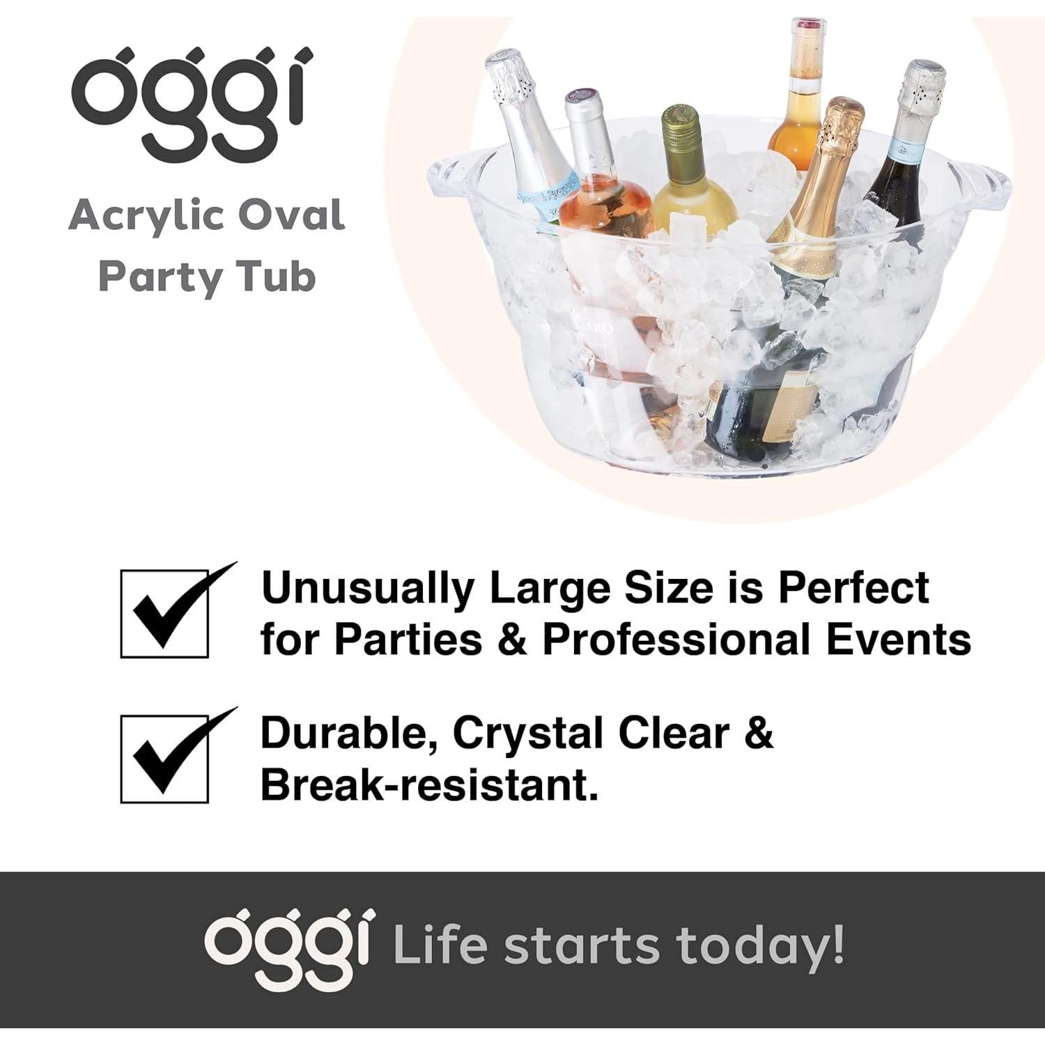 Tina de Fiesta Ovalada Oggi - Enfriador de Bebidas 47x28 cm