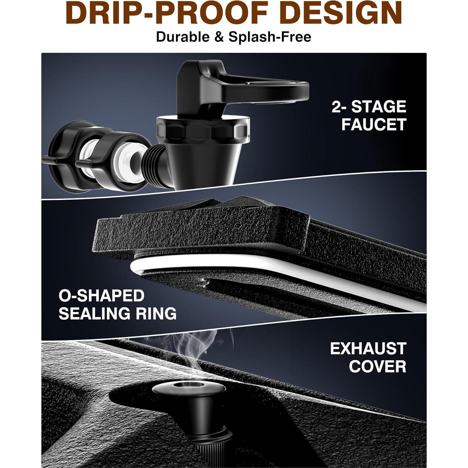 Dispensador de Bebidas Aislado PYY 19 Litros Negro - Ideal para Catering