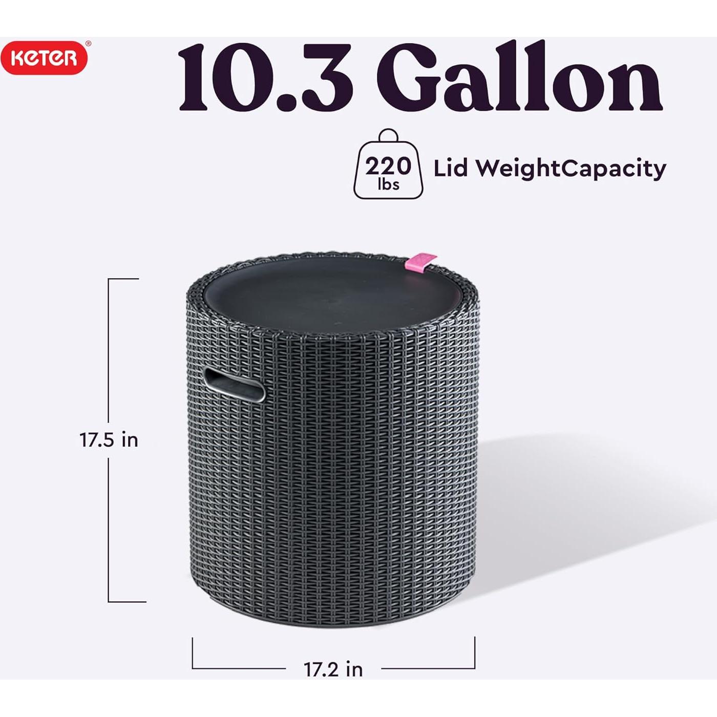 Mesa Enfriadora Keter Cool Side 39L Grafito para Patio Exterior