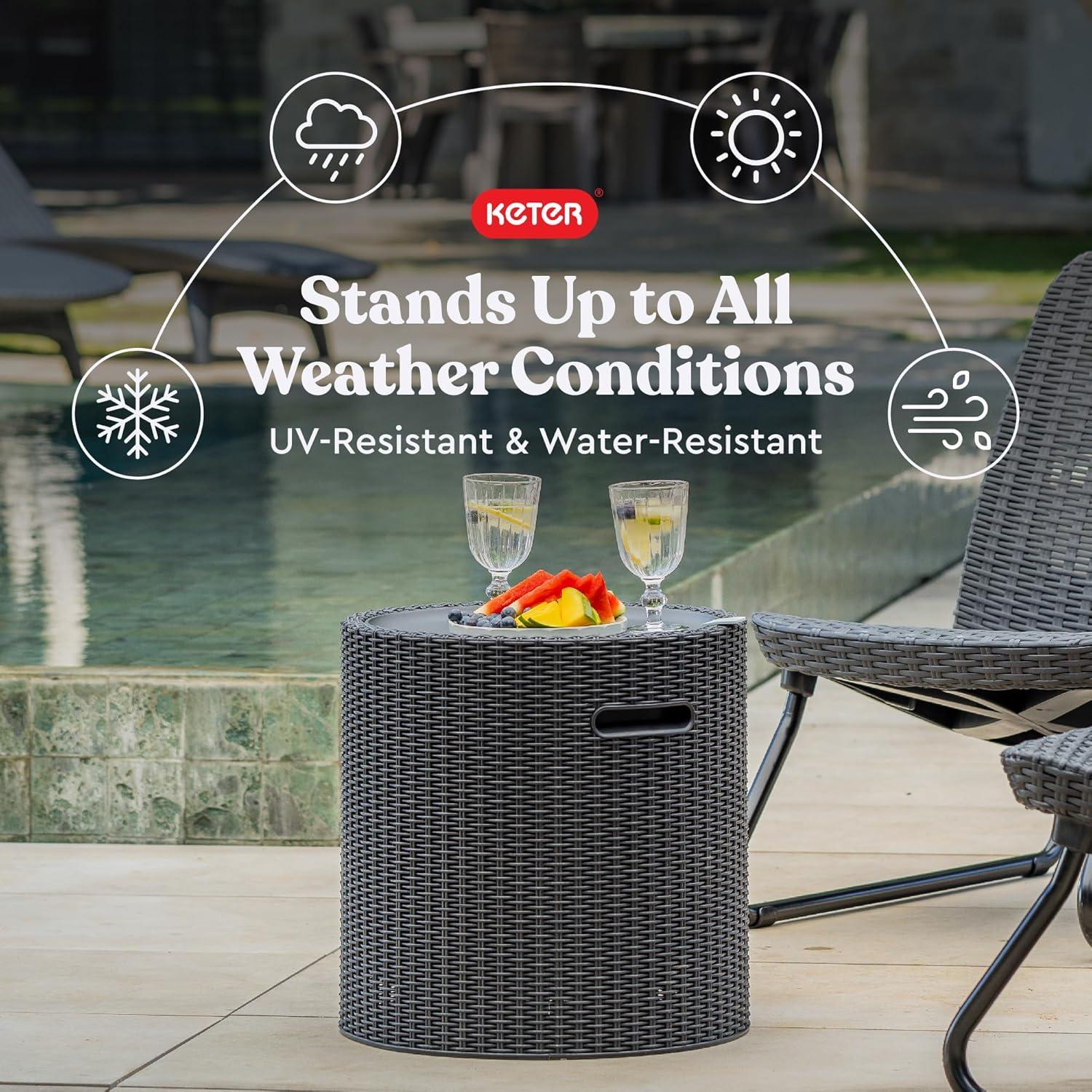 Mesa Enfriadora Keter Cool Side 39L Grafito para Patio Exterior