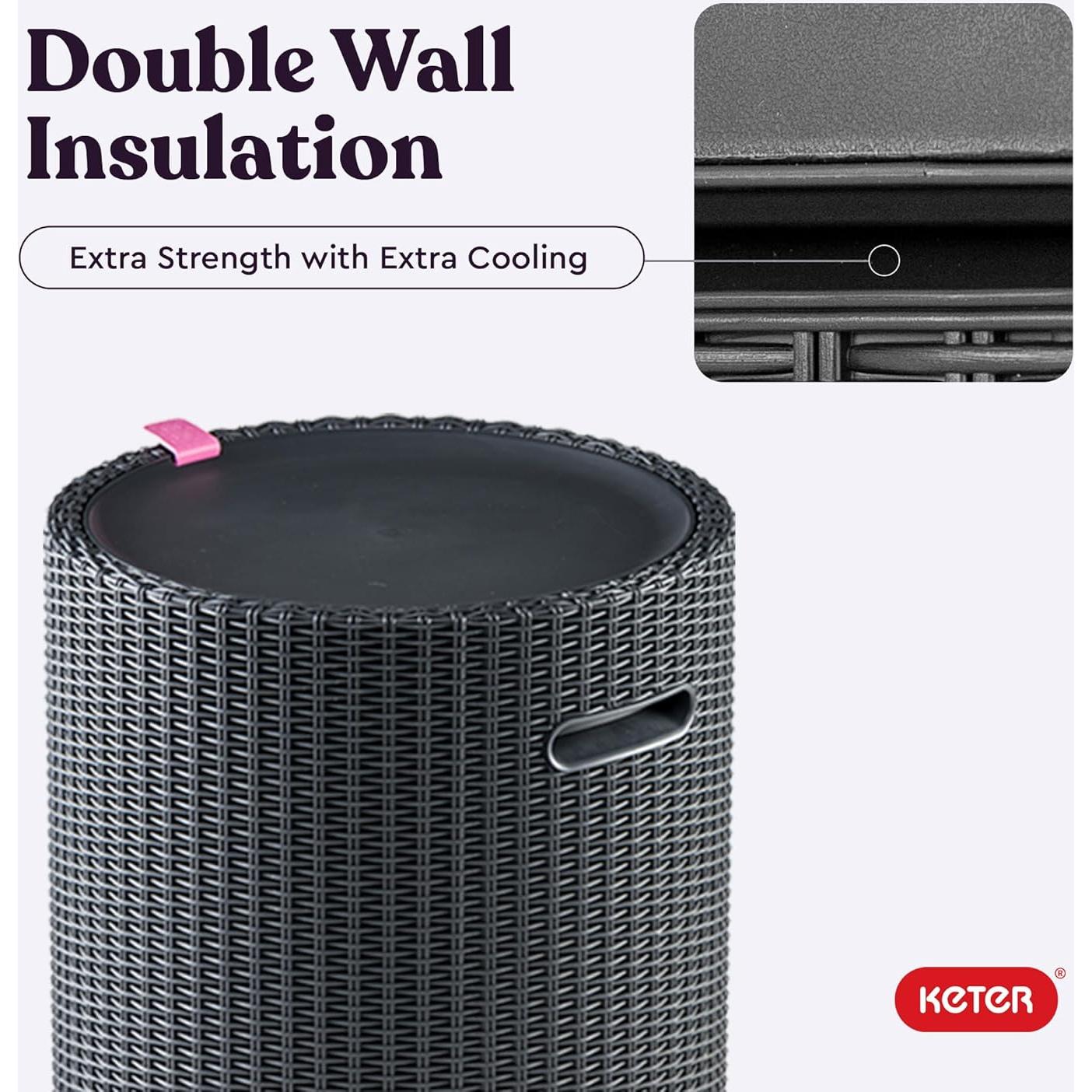 Mesa Enfriadora Keter Cool Side 39L Grafito para Patio Exterior