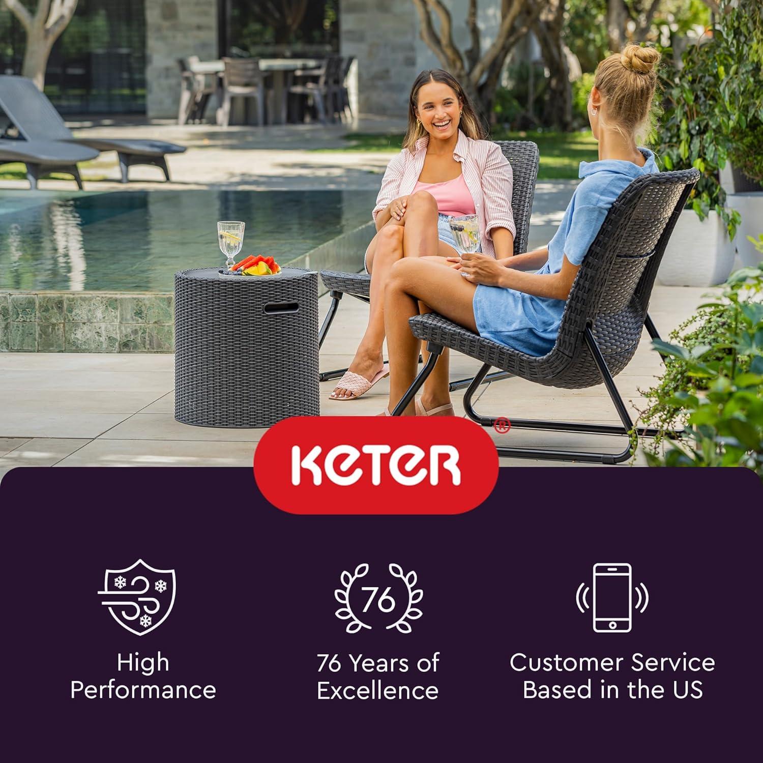 Mesa Enfriadora Keter Cool Side 39L Grafito para Patio Exterior