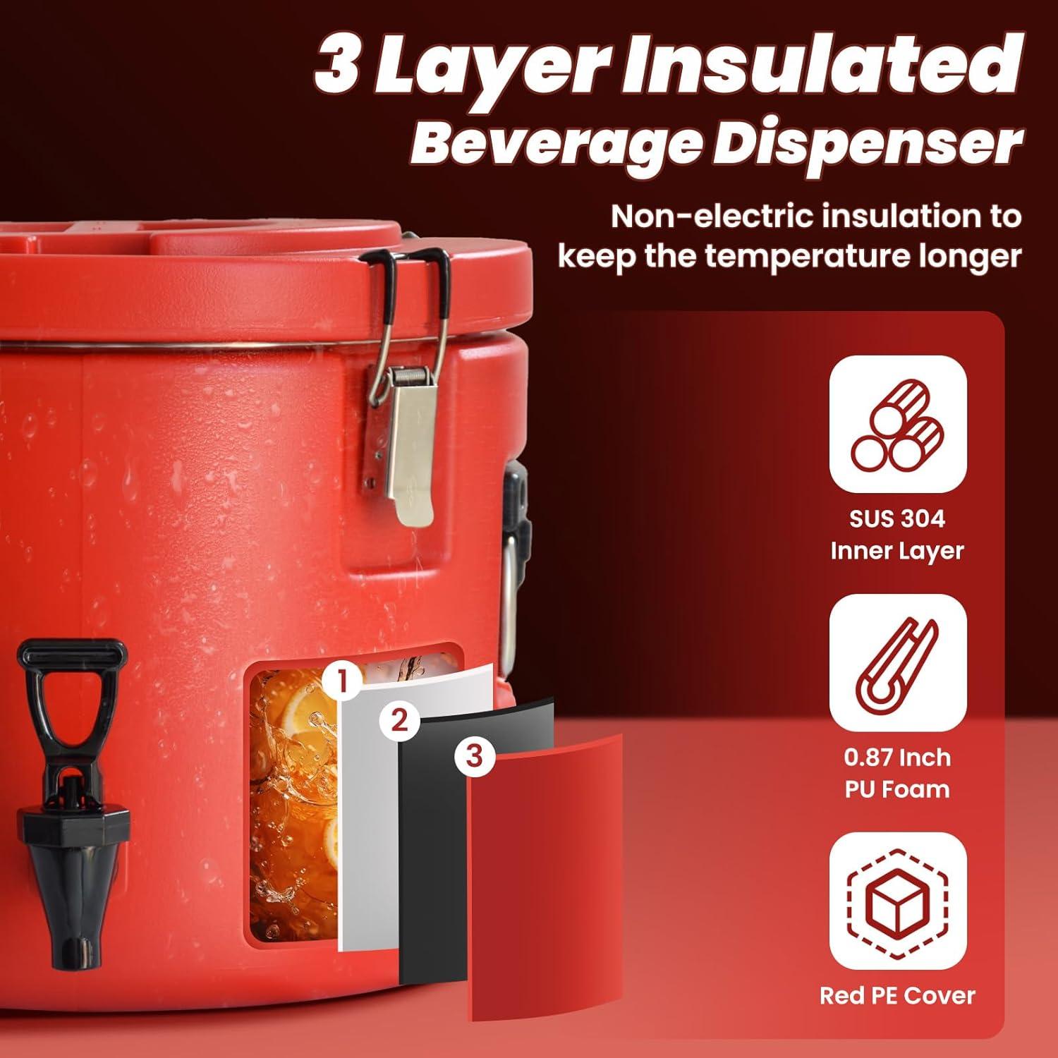 Dispensador de Bebidas Aislado Carivia 20L Acero Inoxidable