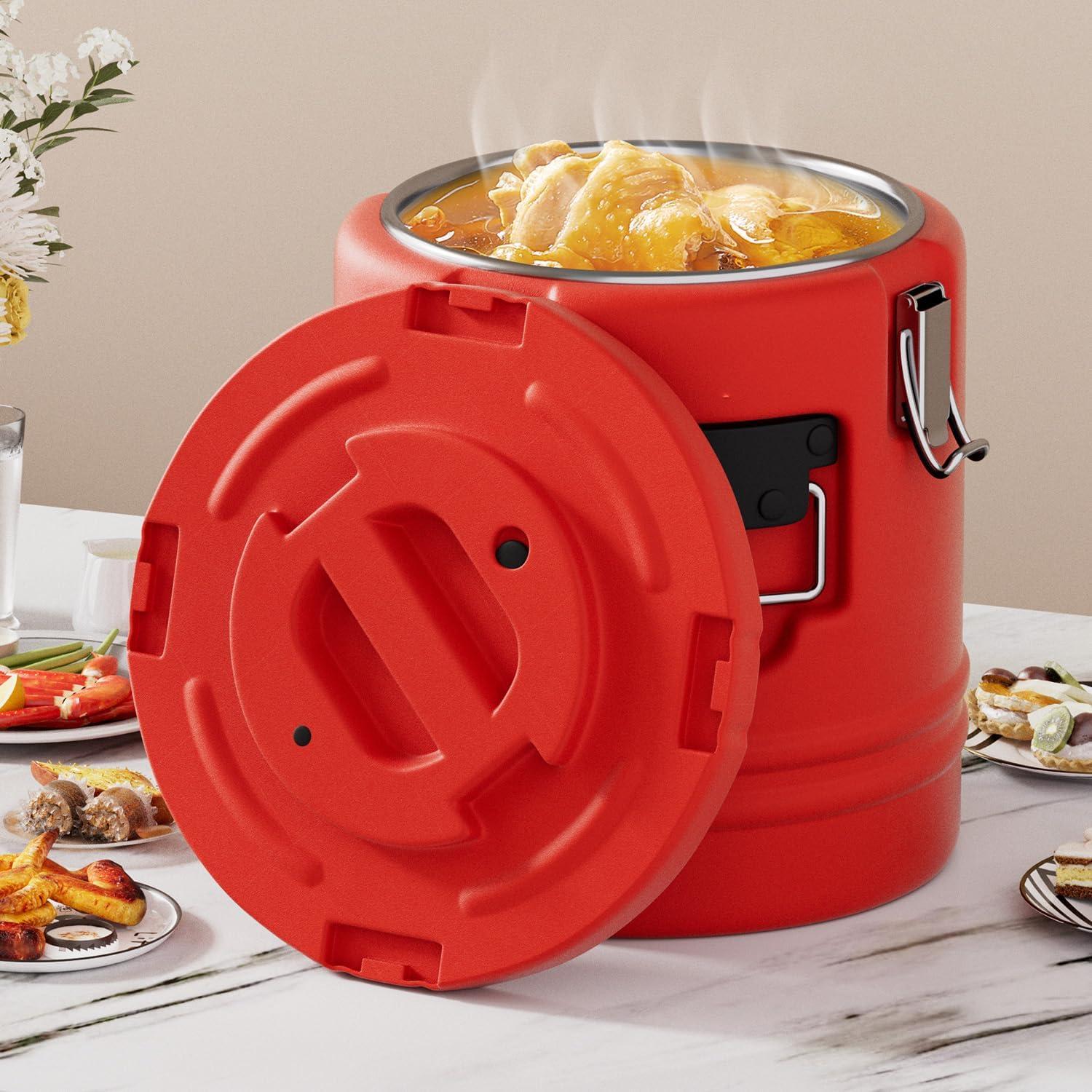 Nisorpa 5.3 Gallon Insulated Beverage Cooler 304 Stainless Steel Water Dispenser with Spout Portable Hot and Cold Outdoor Cooler Jug for Camping Party Outdoors