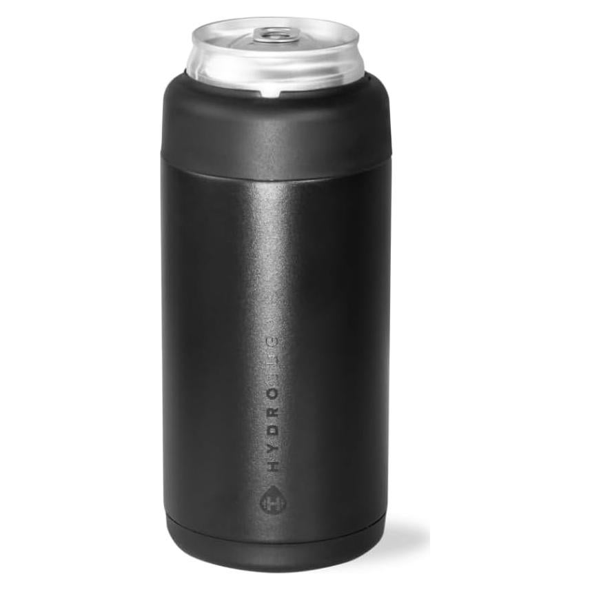 Enfriador de Latas HydroJug Slim 12oz Acero Inoxidable Negro