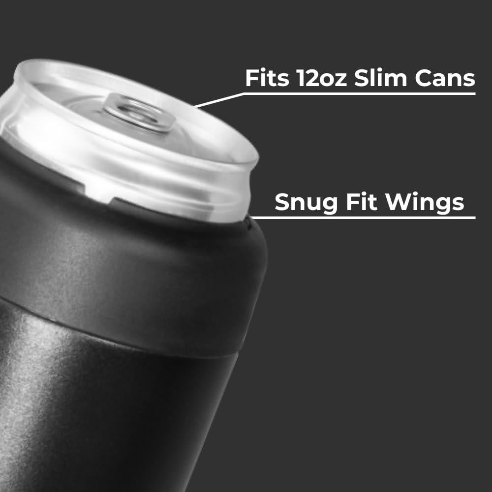 Enfriador de Latas HydroJug Slim 12oz Acero Inoxidable Negro