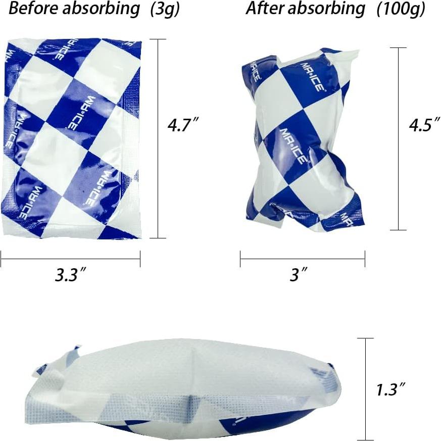 Paquetes de Hielo Seco Reutilizables MR.ICE 100pcs 11.9x8.4cm