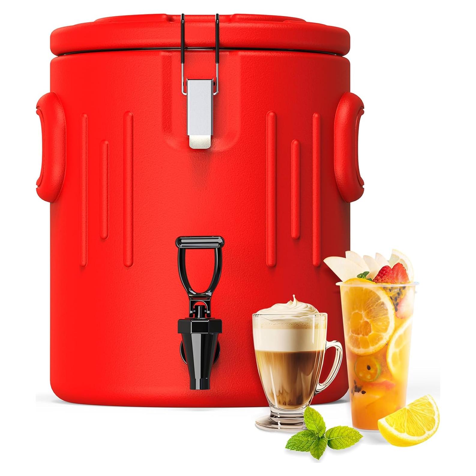 Dispensador de Bebidas Aislado JIVGDN 13.25L Rojo Portátil