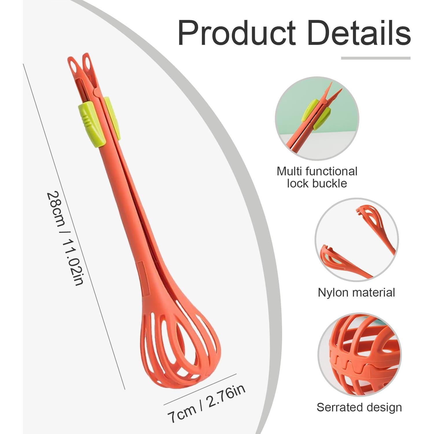 Batidor de Huevos Multifuncional Holyenten Naranja 2 en 1
