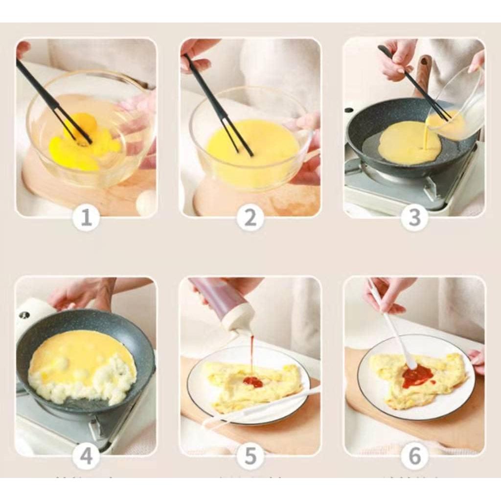 Mini Egg Whisk, Whisk Mixer for Blending, Whisking, Beating & Stirring (White)