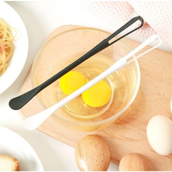 Mini Egg Whisk, Whisk Mixer for Blending, Whisking, Beating & Stirring (White)