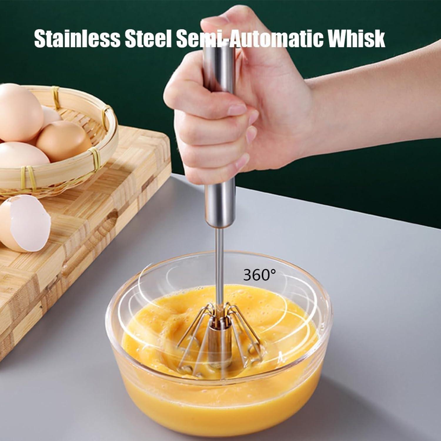 Batidor Semiautomático YUANQIAN de Acero Inoxidable 30.48 cm