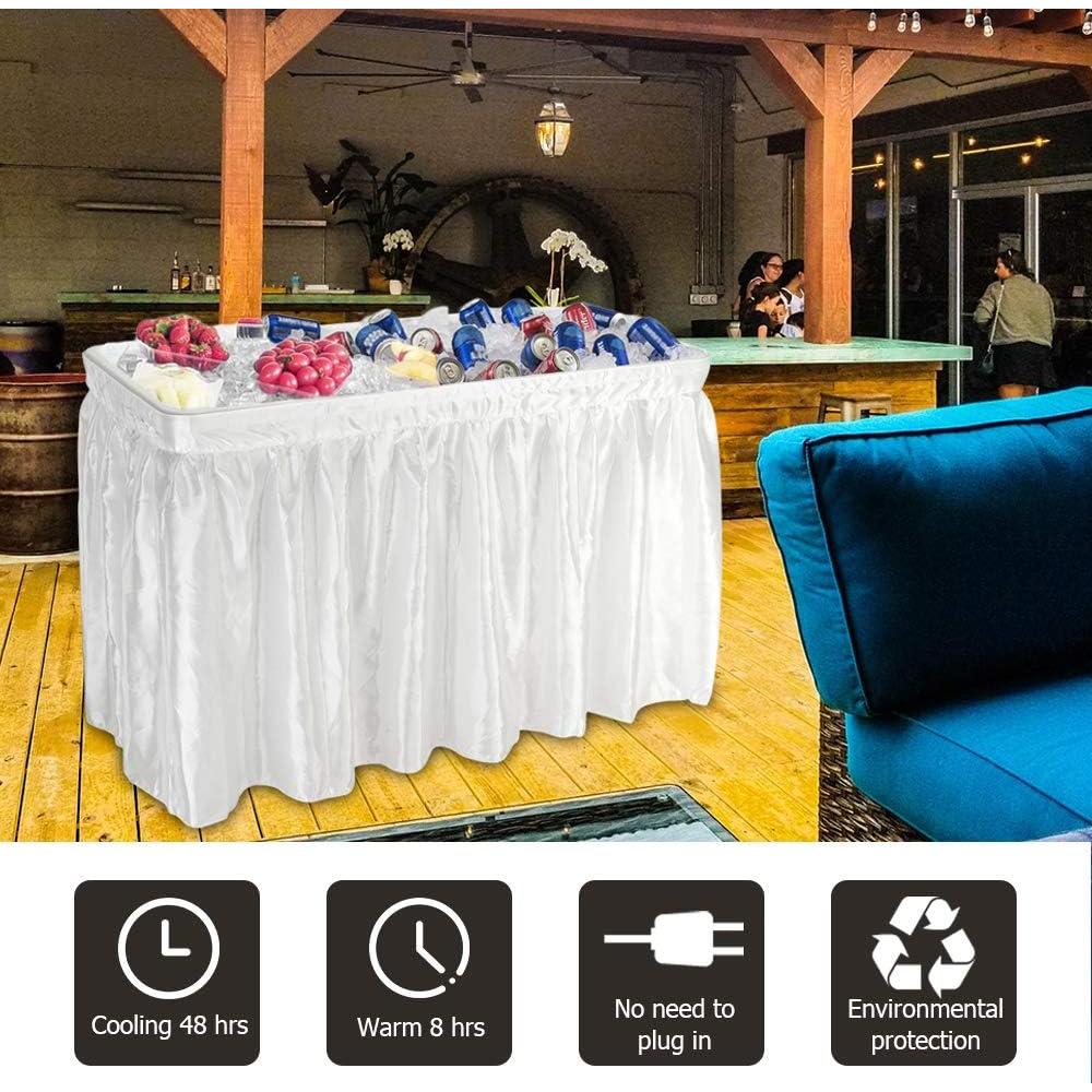 Mesa de Hielo Plegable VINGLI 120 cm con Falda y Drenaje