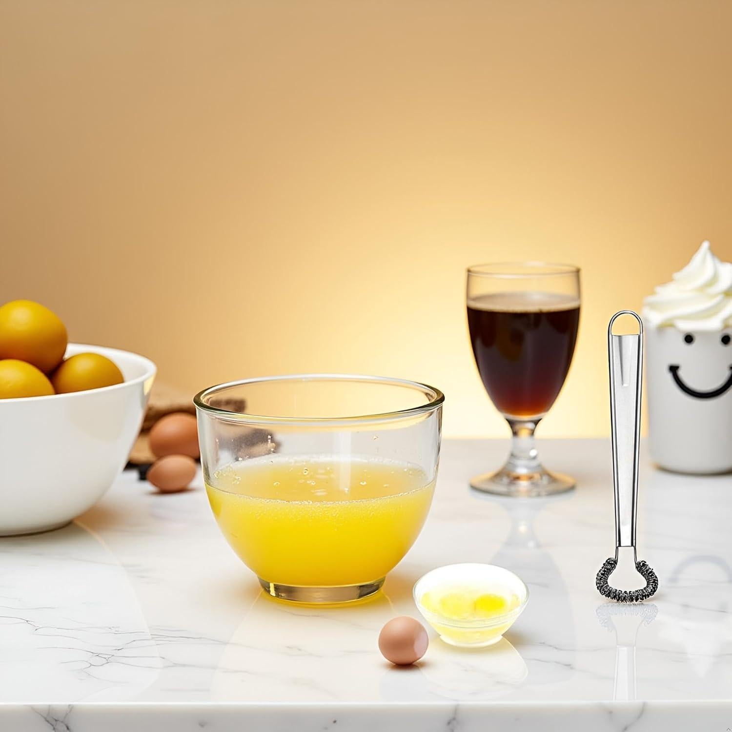 Batidor de Huevo Manual Wentoenapp Acero Inoxidable Compacto