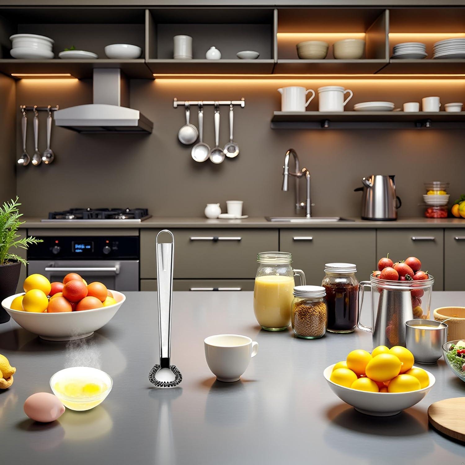 Batidor de Huevo Manual Wentoenapp Acero Inoxidable Compacto