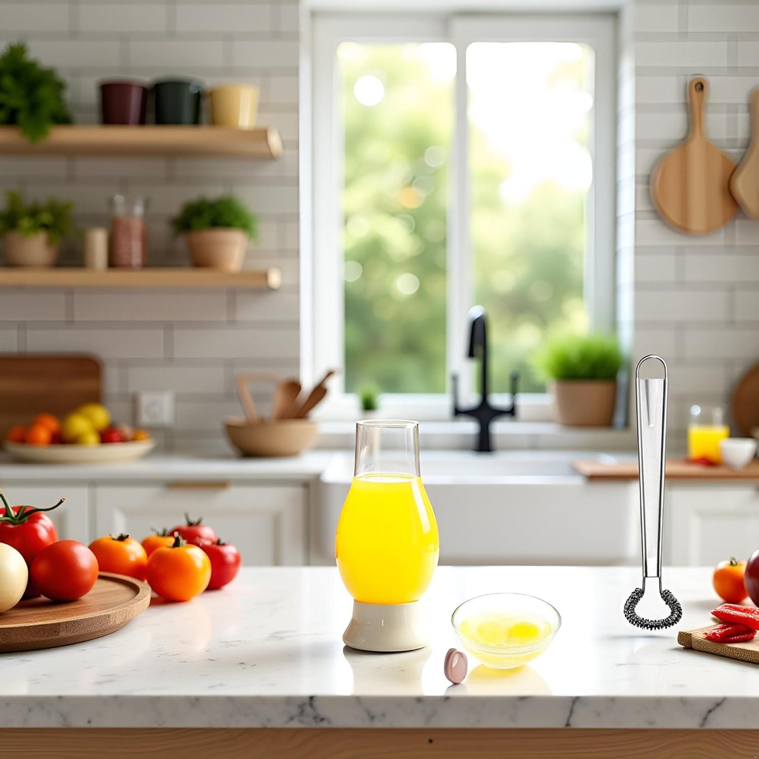 Batidor de Huevo Manual Wentoenapp Acero Inoxidable Compacto