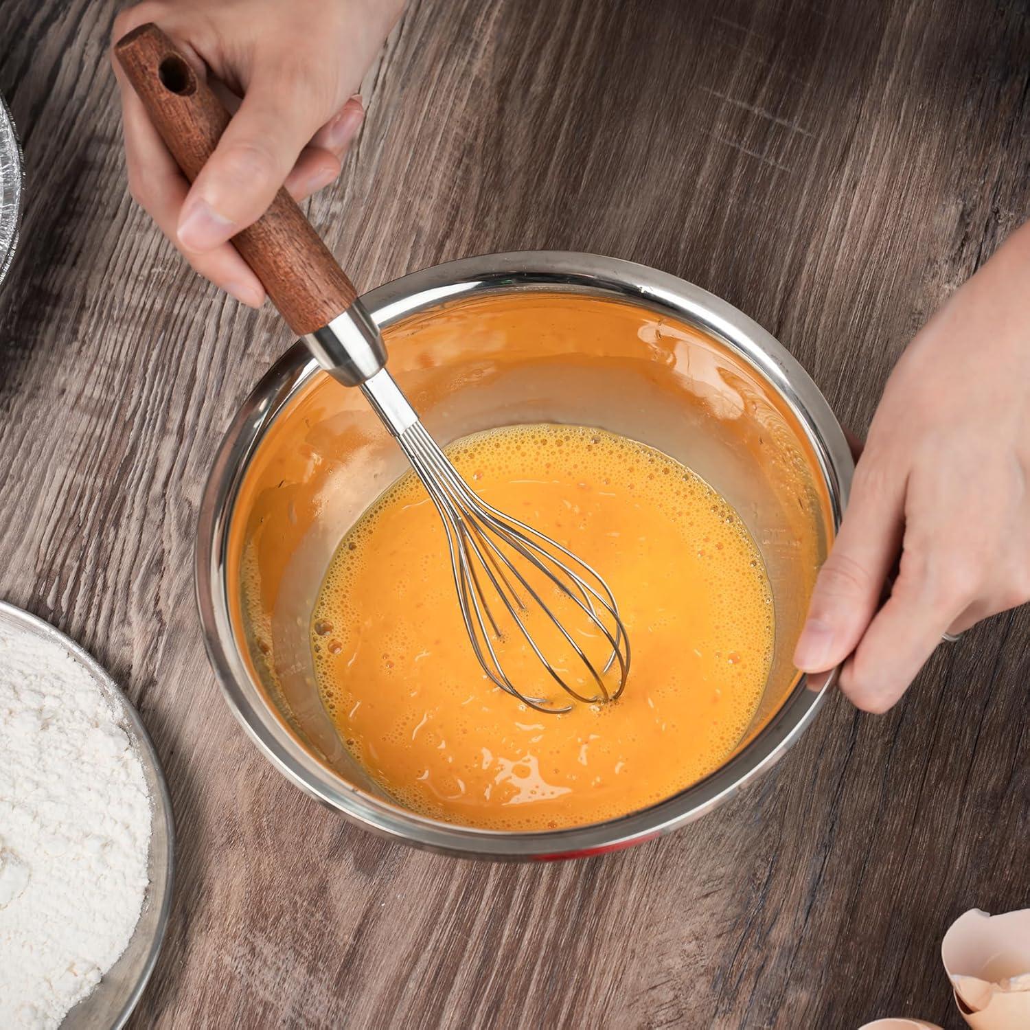 Batidor de Globo FDEYIQ Acero Inoxidable Mango Madera 28 cm