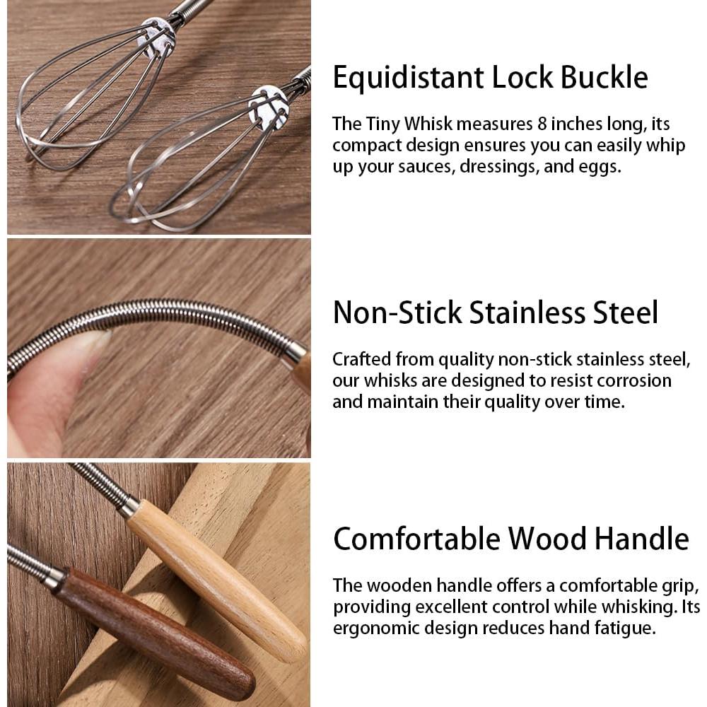 Batidor Mini de Acero Inoxidable Lelasety 20 cm - 2 Pcs