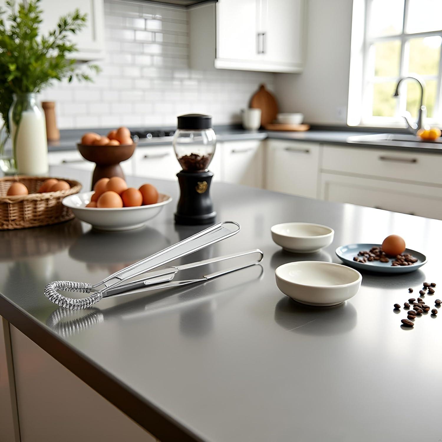 Batidor de Huevo Manual Bwexxt de Acero Inoxidable Compacto