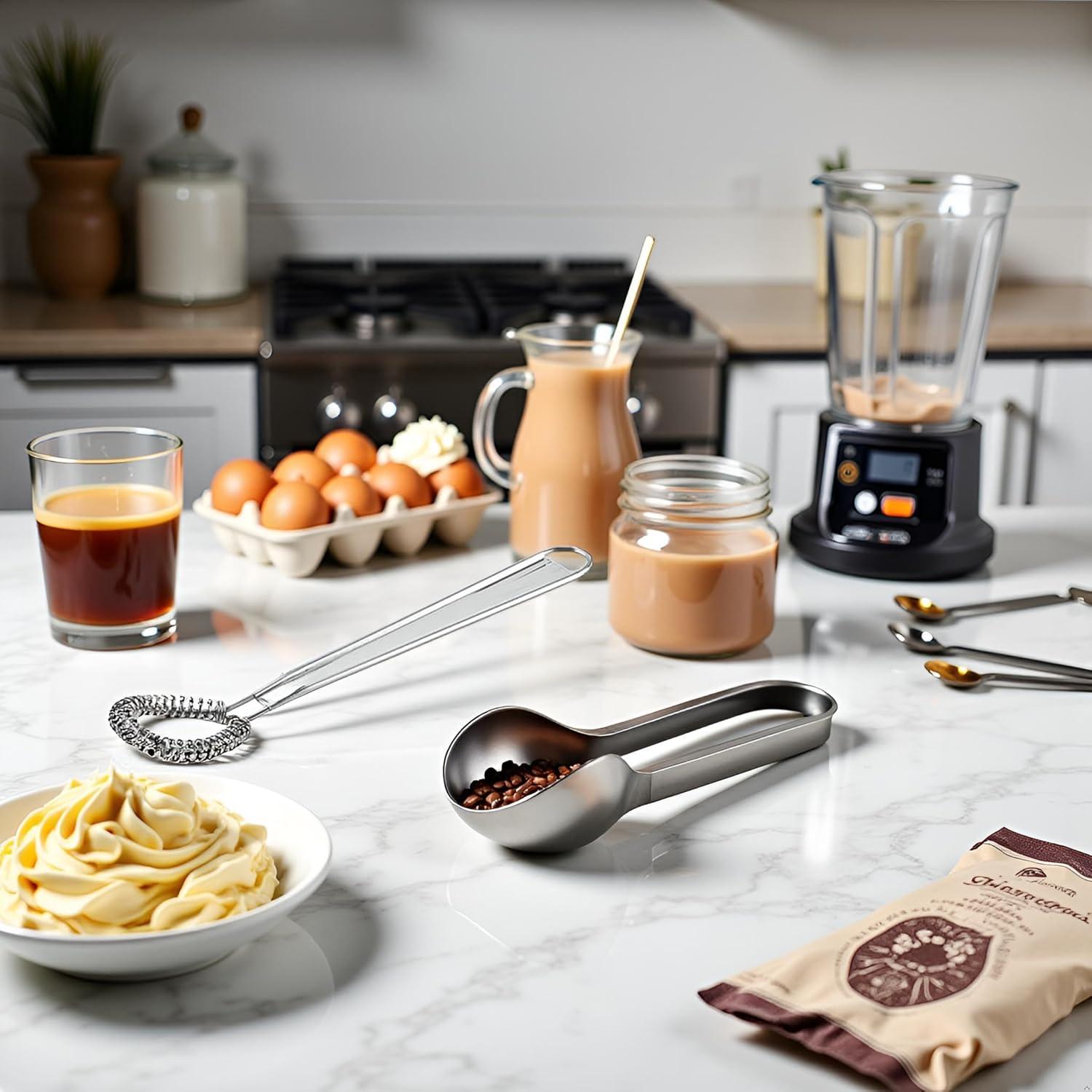 Batidor de Huevo Manual Bwexxt de Acero Inoxidable Compacto