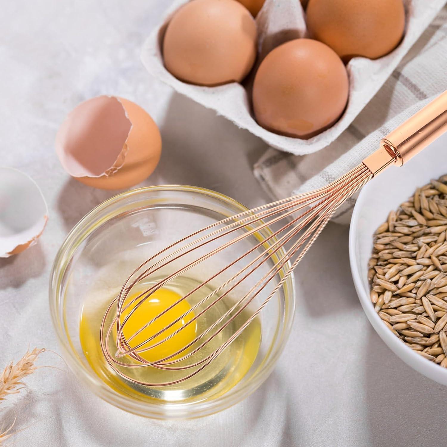 Batidor de Huevos VOSAREA Acero Inoxidable Rosa Dorado 33 cm