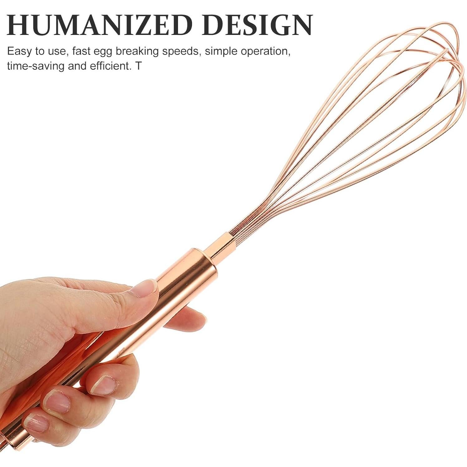 Batidor de Huevos VOSAREA Acero Inoxidable Rosa Dorado 33 cm