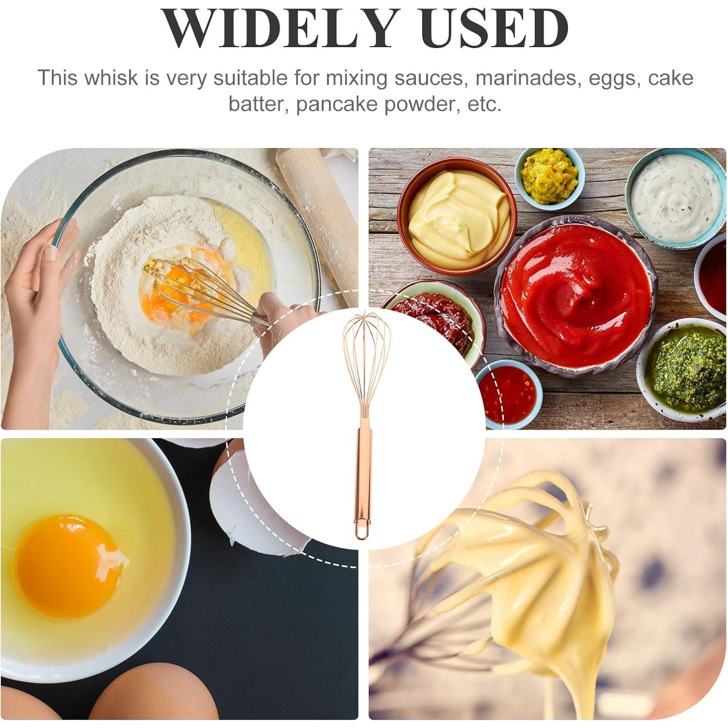 Batidor de Huevos VOSAREA Acero Inoxidable Rosa Dorado 33 cm