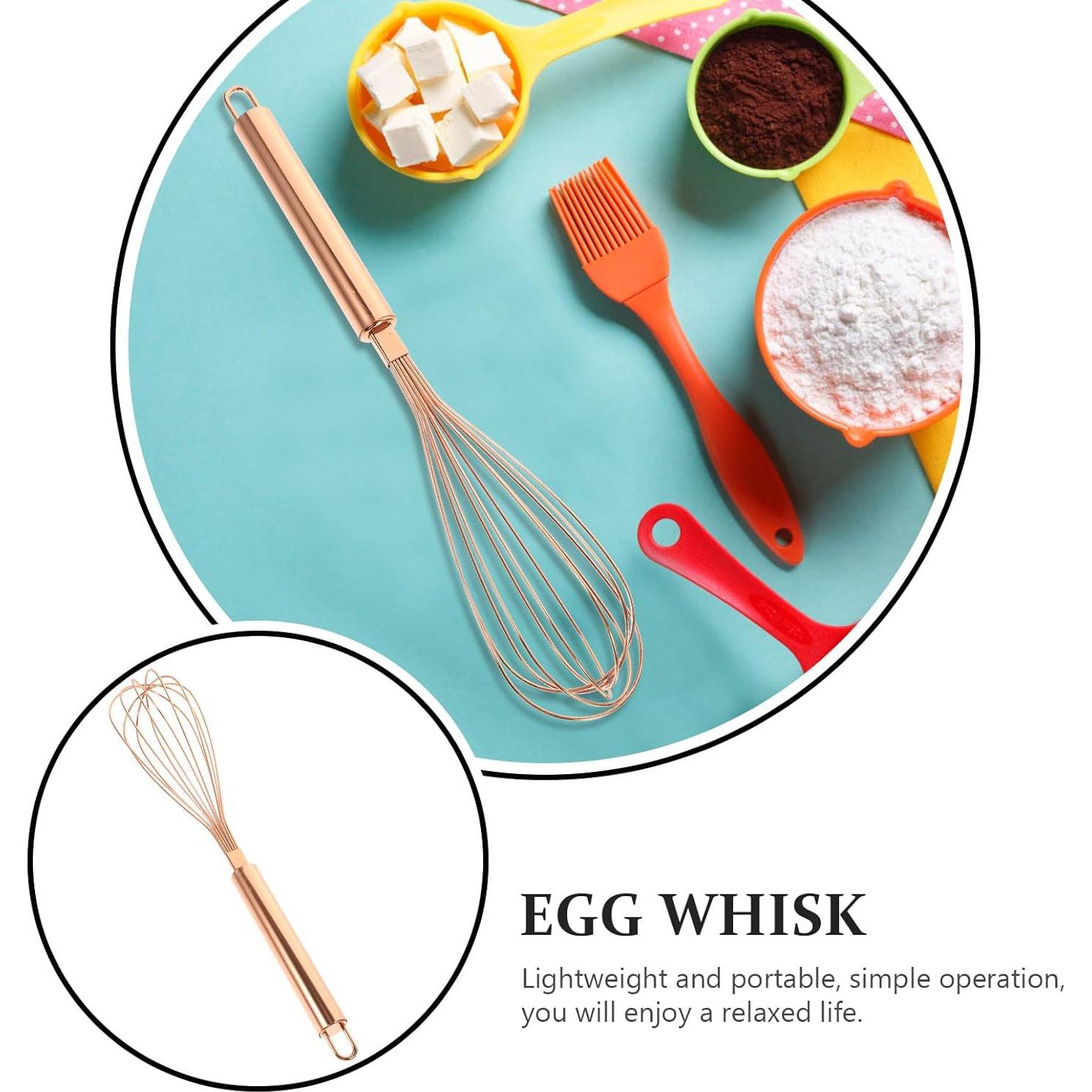 Batidor de Huevos VOSAREA Acero Inoxidable Rosa Dorado 33 cm