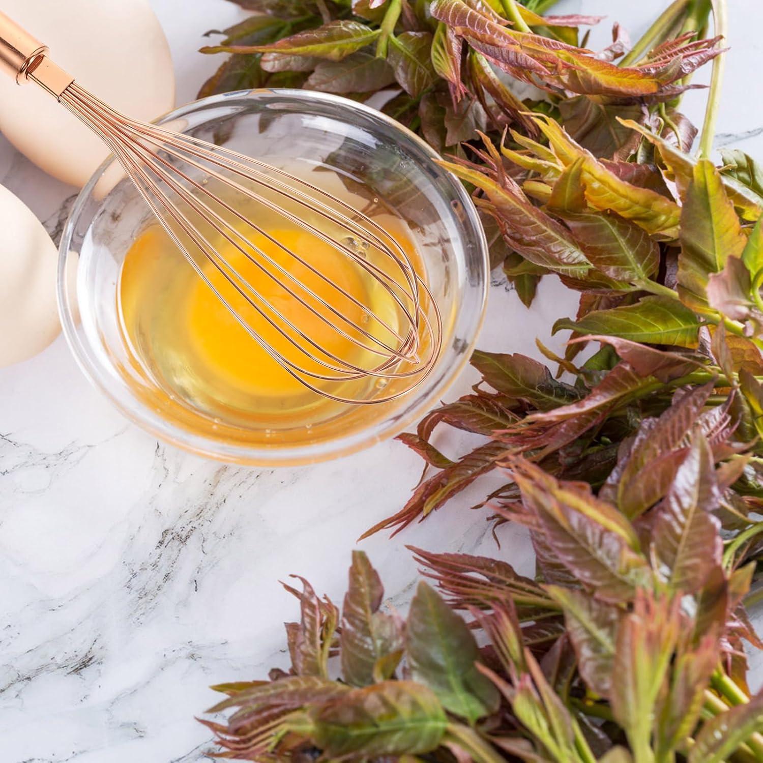 Batidor de Huevos VOSAREA Acero Inoxidable Rosa Dorado 33 cm