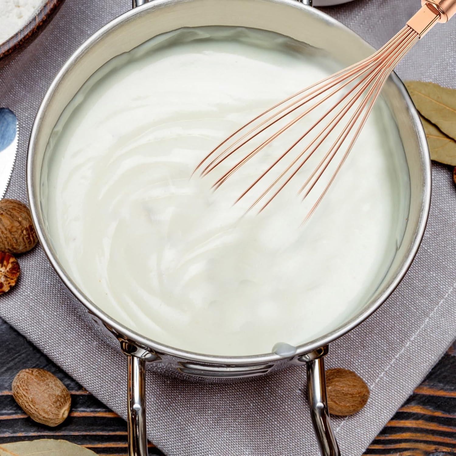 Batidor de Huevos VOSAREA Acero Inoxidable Rosa Dorado 33 cm