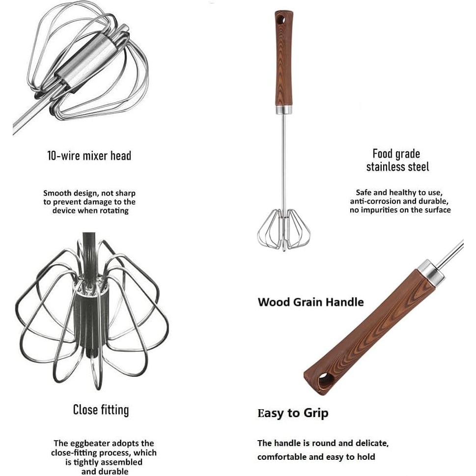 Batidor de Huevo Manual Howfulcheer 30.48cm Acero Inoxidable