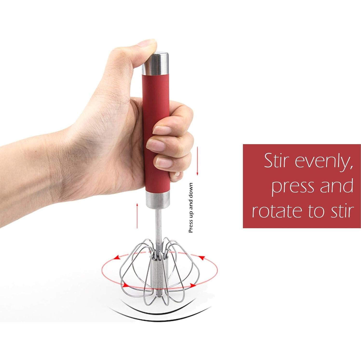 Batidor de Huevo Manual JIANGLAI 3 Piezas Acero Inoxidable