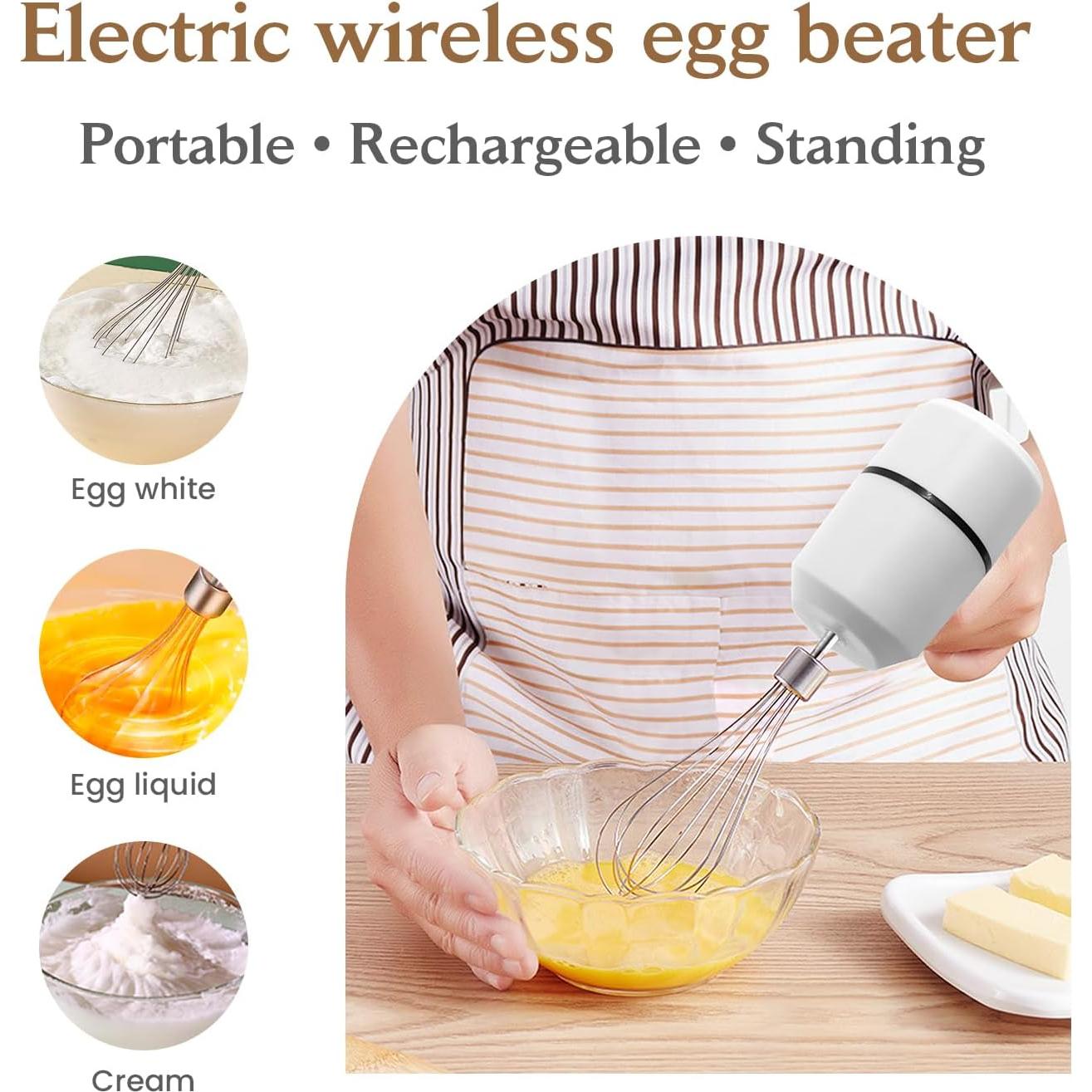 Batidor de Huevos Eléctrico Recargable Genérico Acero Inoxidable