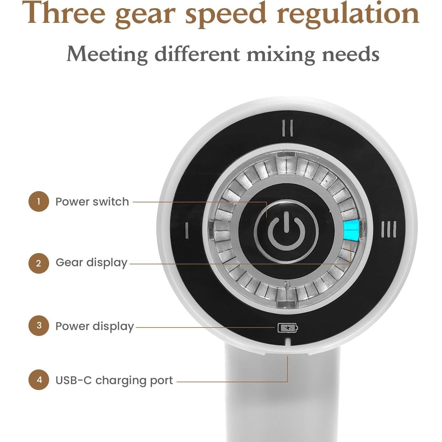 Batidor de Huevos Eléctrico Recargable Genérico Acero Inoxidable