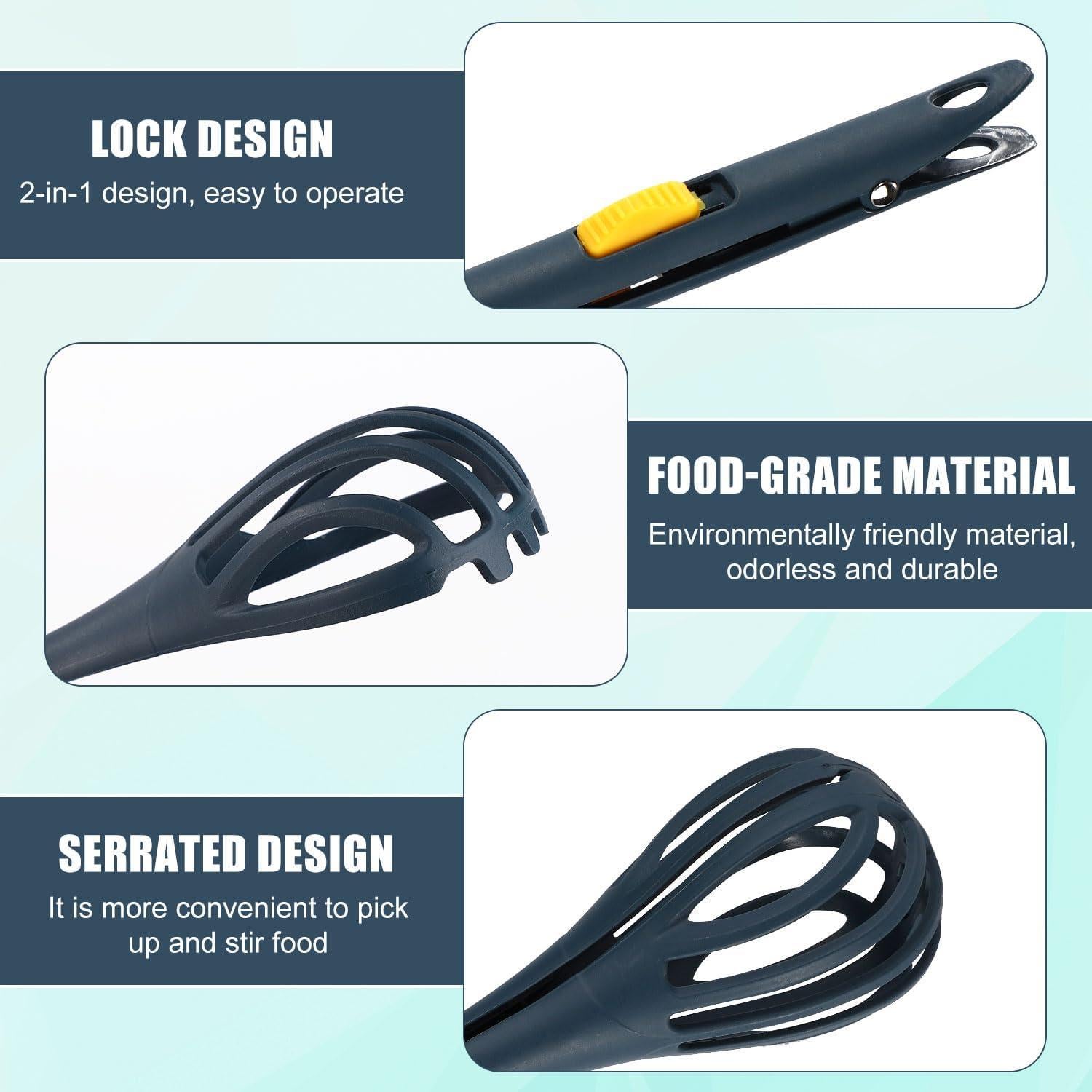 Batidor de Huevos y Pinza de Comida Lyreh 2-en-1 Azul