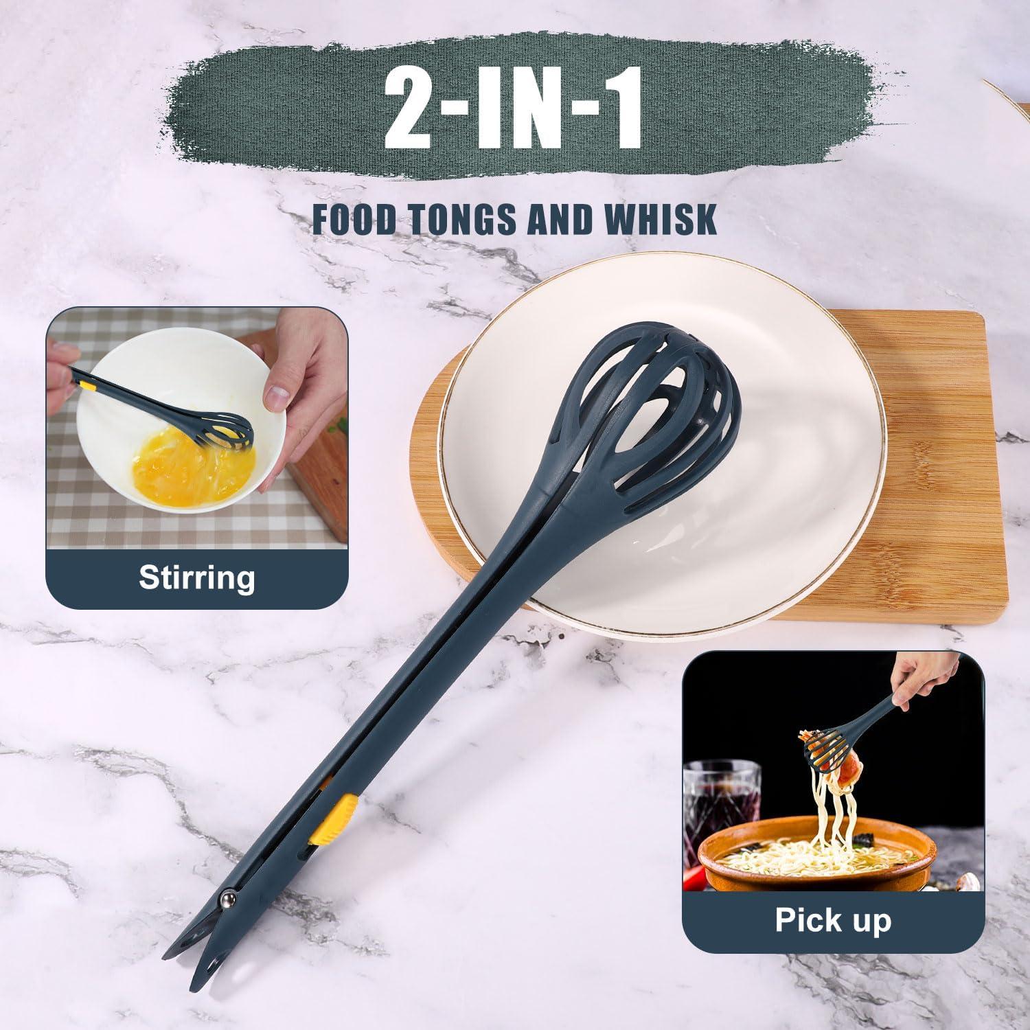 Batidor de Huevos y Pinza de Comida Lyreh 2-en-1 Azul