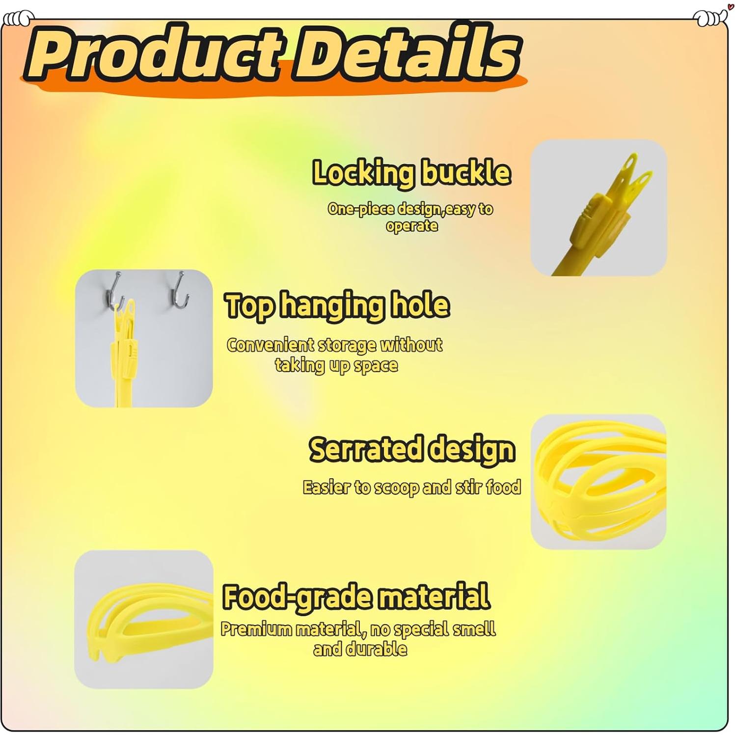 Batidor de huevos y pinzas 2 en 1 Genérico Amarillo ABS